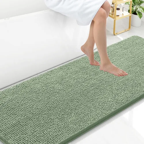 Miniatura 54 de Arotive Alfombras de baño de felpilla extrasuaves y absorbentes, de 24 x 16 pulgadas, lavables a máquina, parte trasera de goma antideslizante