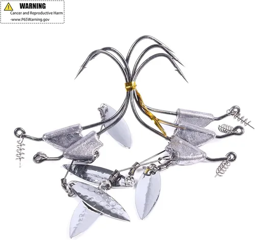 Miniatura 2 de Ganchos de pesca con peso de quilla con accesorio de cuchilla, señuelos de pesca, cabezas de plantilla, anzuelos de pesca Twistlock