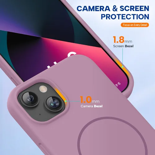 Miniatura 8 de Miracase Funda diseñada para iPhone 13, con protector de pantalla de vidrio templado, forro de microfibra suave antiarañazos, funda de goma