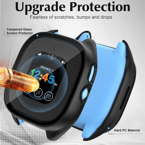 Miniatura 3 de Paquete de 2 fundas compatibles con Verizon Gizmo Watch 3, protector de pantalla de policarbonato duro de policarbonato integrado, protector
