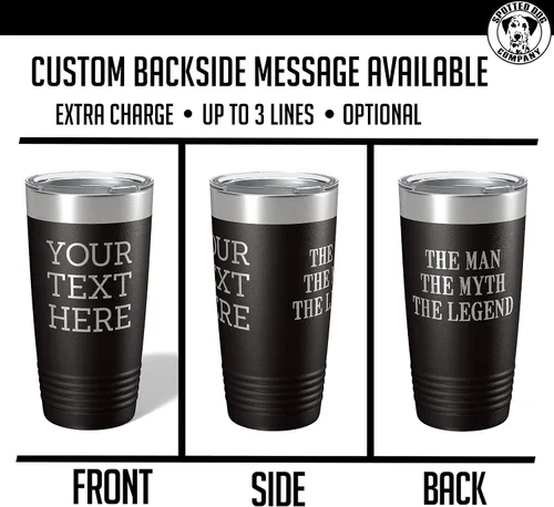 Miniatura 5 de Vaso de acero inoxidable aislado con tapa de 20 onzas (17 colores) personalizado con recubrimiento en polvo, grabado personalizado, nombre
