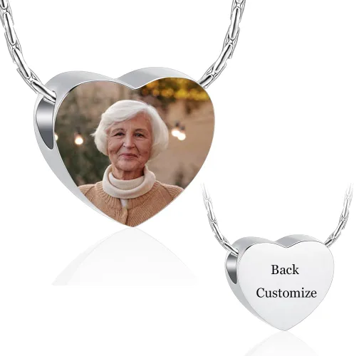 Miniatura 107 de constantlife Joyería de cremación para cenizas – Colgante de corazón conmemorativo collar de urna conmemorativa soporte para cenizas de acero