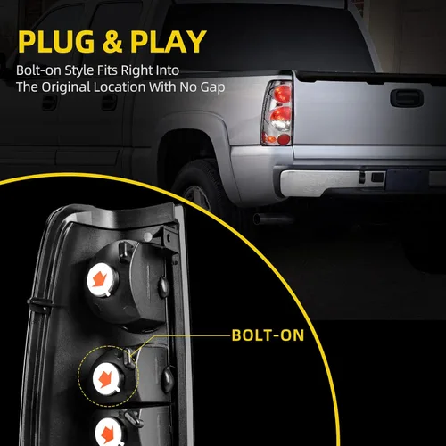Miniatura 5 de DWVO Luces Traseras Compatibles con 1999-2006 Chevy Silverado 1500 2500 3500 y 2007 Estilo de Cuerpo Clásico Silverado, 1999-2002 Faros Traseros GMC