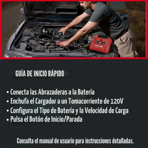 Miniatura 4 de CRAFTSMAN Cargador y Mantenedor de Batería de Auto 12A, Solución 4-en-1, Probador de Batería, para Baterías de 6V/12V de Deportes Acuáticos