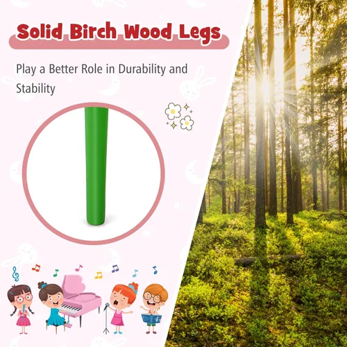 Miniatura 8 de Costzon Piano Clásico para Niños, Piano de Juguete de Madera de 30 Teclas con Soporte para Partituras y Banco, Mini Juguete Musical para Niños