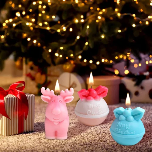 Miniatura 4 de 3 moldes de resina de Navidad, adornos de Navidad 3D, moldes de silicona para hacer velas de Navidad, moldes de fundición de epoxi para bricolaje