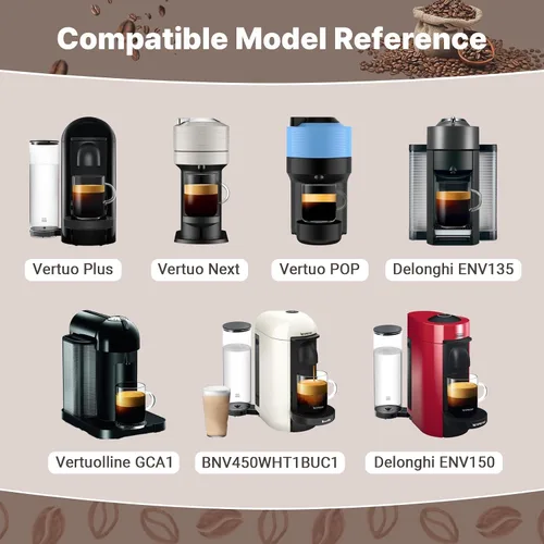 Miniatura 3 de Cápsulas reutilizables compatibles con Nespresso Vertuo Plus/Vertuo Next/Vertuo POP, cápsulas recargables de acero inoxidable de 2.7 fl oz/ 2.7 oz