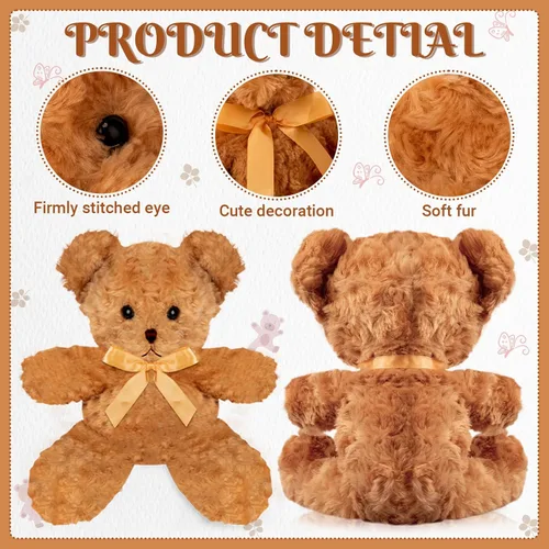 Miniatura 3 de Jenaai 12 piezas de oso de peluche con lazo, osos suaves de regalo para fiestas, centros de mesa de ducha, cumpleaños, decoración de boda, Navidad