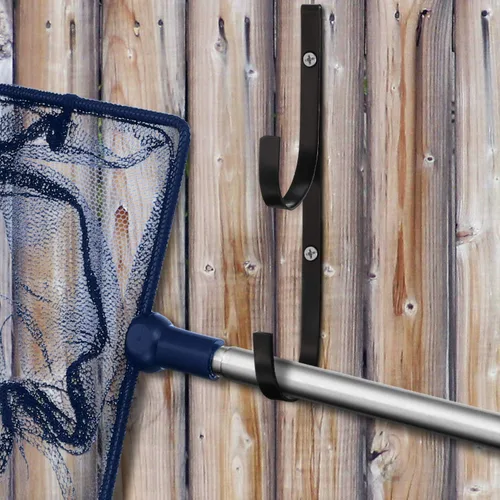 Miniatura 6 de 6 piezas de gancho para poste de piscina, soportes de metal para natación, gancho de piscina con 12 tornillos para postes telescópicos, skimmers