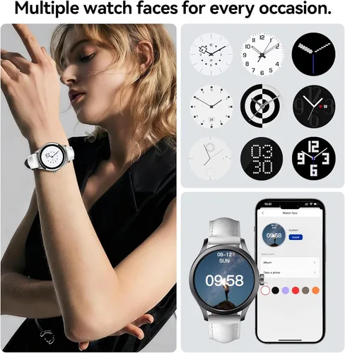 Miniatura 7 de Relojes inteligentes para mujer, rastreador de fitness HD de 1.27 pulgadas (respuesta/hacer llamadas), más de 120 modos deportivos con monitor