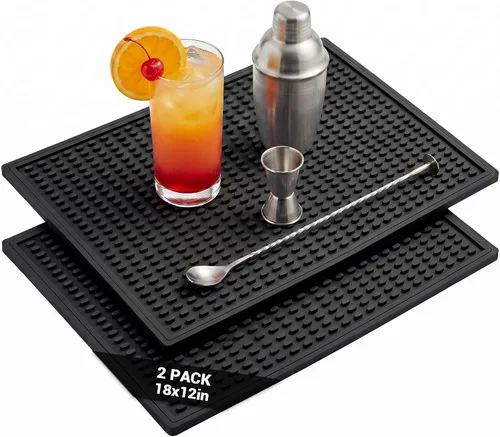 Miniatura 8 de ZJWZLG Tapete de barra de goma de alta calidad de 18 x 12 pulgadas para encimera, almohadilla de secado de platos antideslizante y tapete