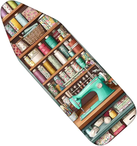 Miniatura 20 de Nuxovilar Maniquí de Costura Vintage y Funda para Tabla de Planchar con Patrón Floral, 15×54 pulgadas, Se Adapta a la mayoría de Tablas Estándar