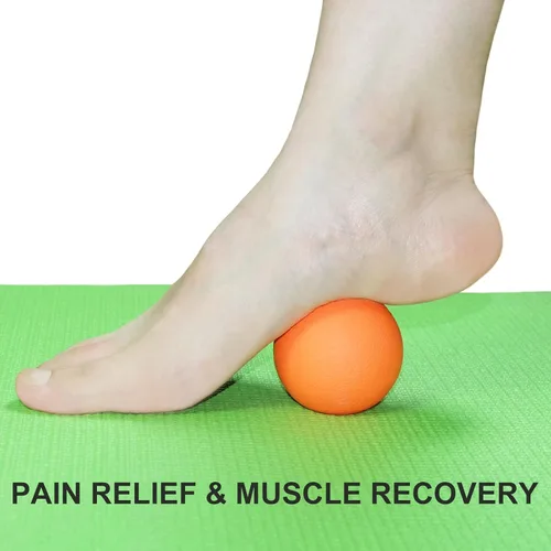 Miniatura 4 de Pelota de masaje pequeña y dura, paquete de 2. Bolas de lacrosse tamaño de bola para fascia, punto de gatillo, tejido profundo, liberación Naranja