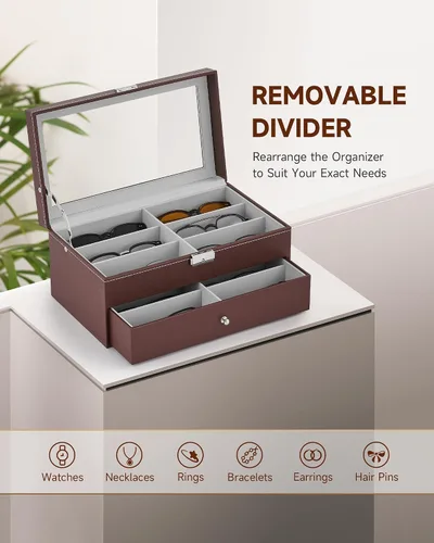 Miniatura 29 de Caja para anteojos de Co-z, organizador de anteojos, caja de almacenamiento con visualización