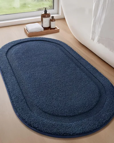 Miniatura 14 de Color&Geometry Alfombra de baño pequeña color beige de 15 x 23 pulgadas, antideslizante, absorbente, suave, lavable, tapete de baño grueso, tapete