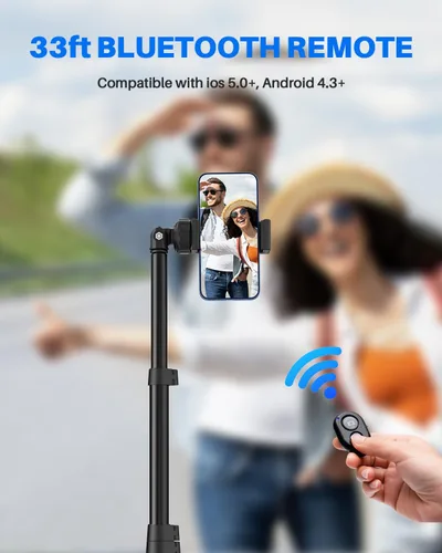 Miniatura 6 de Trípode de teléfono de 67", trípode extensible MIIASI para iPhone, selfie stick con control remoto y soporte para teléfono, compatible