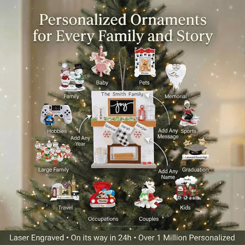 Miniatura 9 de Adorno personalizado para familia de 10 personas 2025 Personalización gratuita en 24 horas Adornos navideños de muñeco de nieve grabados