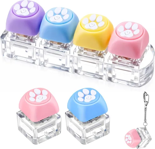 Miniatura 7 de Taiyin 3 unidades de juguete de teclado con clic, llavero de juguete para aliviar el estrés, juguetes de descompresión, botón para aliviar