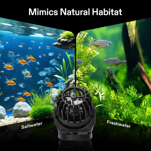 Miniatura 8 de VIVOSUN Aquarium Wave Maker, 3432GPH 40W Bomba de circulación con controlador y base de succión magnética, cabezal de potencia sumergible ajustable