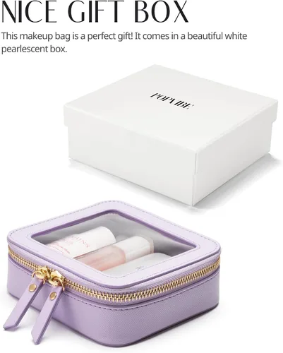 Miniatura 7 de Bolsa de maquillaje transparente Popvibe, estuche de cosméticos de viaje con cremallera, bolsa de aseo transparente con cremallera, organizador
