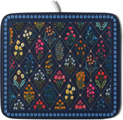 Miniatura 46 de Alfombrilla de secado de platos para encimera de cocina pequeña absorbente de café de otoño Alfombrilla de secado de microfibra de bosque de otoño