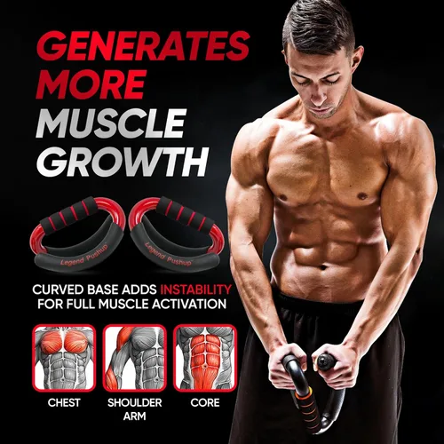 Miniatura 4 de Legend Pushup - Barras avanzadas para eliminar el dolor de muñeca, generar más crecimiento muscular, ofrecer resultados más rápidos y prevenir