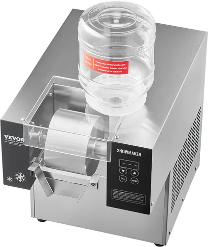 Miniatura 11 de VEVOR Máquina Comercial de Hielo en Copos, 176.4LBS/24H Fabricadora de Hielo en Copos, Máquina Raspadora de Hielo de Acero Inoxidable, Fabricadora