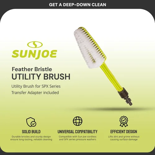 Miniatura 2 de Sun Joe SPX-UB1 - Cepillo de cerdas de plumas, accesorio para lavadora a presión para la serie SPX, limpieza suave para automóviles, patios, barcos