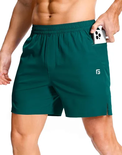 Miniatura 45 de GGJ Pantalones cortos deportivos ligeros para hombre con 2 bolsillos con cremallera de 7/5/9 pulgadas, pantalones cortos de tenis de secado rápido