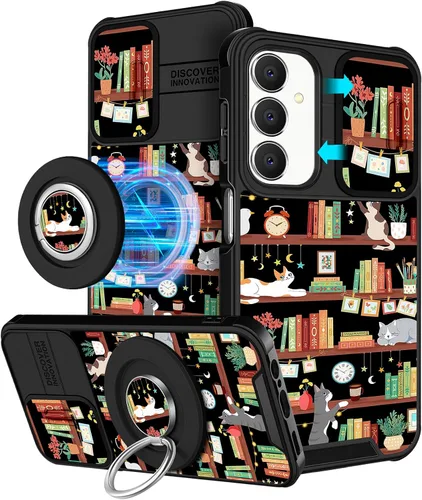 Miniatura 56 de Funermei Funda para teléfono Samsung Galaxy A15 5G - [2 en 1] Funda para teléfono de mujeres lindas chicas, diseño femenino de mariposa negra