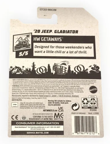 Miniatura 2 de Hot Wheels '20 Jeeps Gladiator, [Verde] 117/250 Getways 5/5