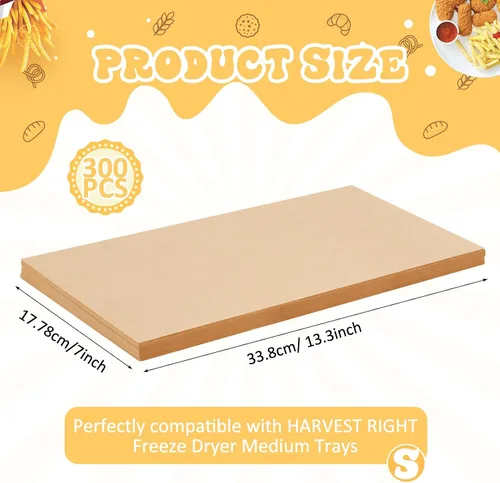 Miniatura 2 de Fuyoooo 300 alfombrillas para bandeja de liofilización compatibles con Harvest Right, accesorios para secadora de congelación Harvest Right, papel