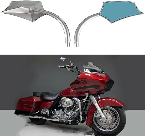 Miniatura 9 de Espejos de motocicleta en forma de murciélago negro, espejos retrovisores de motocicleta actualizados compatibles con Harley Road King, Sportster