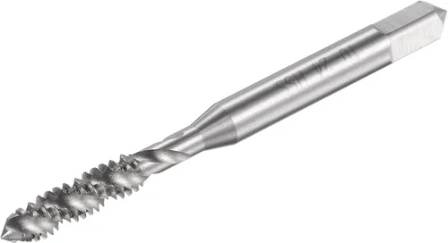 uxcell Grifo de roscado de flauta espiral 10-24 UNC, HSS (acero de alta velocidad) sin recubrimiento rosca de máquina roscado 3 flautas herramienta