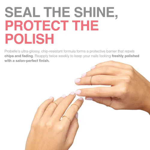 Miniatura 6 de Probelle Sellador de capa superior, capa superior de esmalte de uñas de secado rápido, acabado de uñas brillante de alto brillo