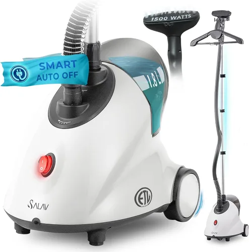 Miniatura 8 de SALAV GS18-DJ - Vaporizador de ropa de pie con ruedas giratorias para un fácil movimiento, tanque de agua de 1.8L para 1 hora de vapor continuo
