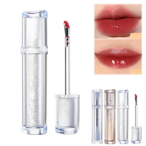 Ice Watery Lip Glossr (té helado de espejo, gelatina ligera Waterys Essence Lips Glaze, brillo tintado hidratante (#04 té negro atardecer, 0.1 fl oz)