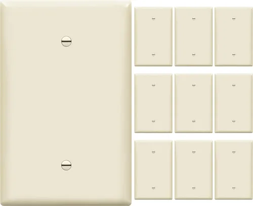 Miniatura 42 de ENERLITES - Placas para pared de dispositivo en blanco, acabado brillante, cubiertas de salida en blanco de tamaño mediano, 1 banda, 4.88 x 3.11