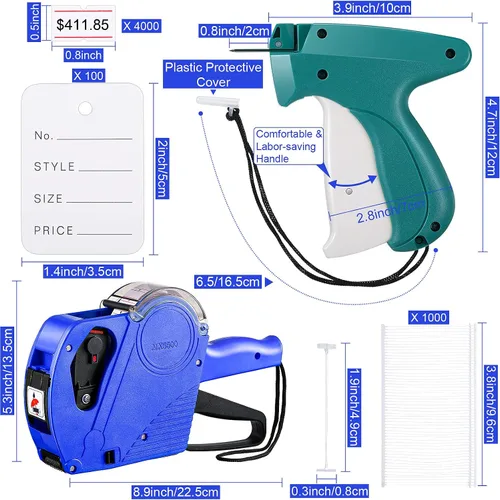 Miniatura 7 de Honoson 1121 piezas de precio de ropa, máquina de pistola de precio al por menor, fijador de pistola con etiqueta, púas estándar, agujas de metal