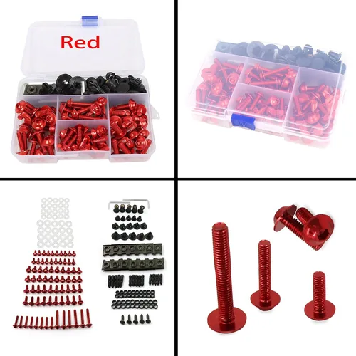 Miniatura 6 de Worldmotop Kit de tornillos de carenado, tuercas, sujetadores universales compatibles con Yamaha Honda Kawasaki Suzuki BMW, Kit de tornillos Negro
