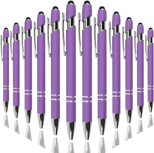 Miniatura 8 de Oddmoal Bolígrafo con punta de lápiz, bolígrafo de metal suave al tacto, punta media de 0.039 pulgadas, tinta negra, 12 unidades (color mezclado)