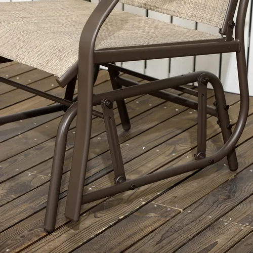 Miniatura 9 de Outsunny Juego de 3 piezas de sillas mecedoras para exteriores con mesa de café, 2 sillas para patio con tela elástica transpirable, mesa con tapa