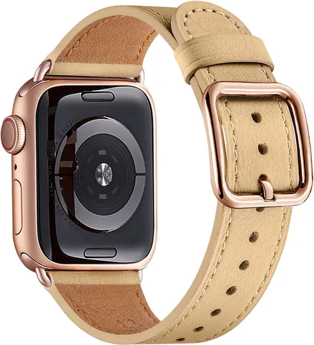 Miniatura 55 de MNBVCXZ Correas de cuero compatibles con Apple Watch para mujeres, correa de repuesto genuina para iWatch Series 11 10 9 8 7 6 5 4 3 2 1 SE 3 SE 2