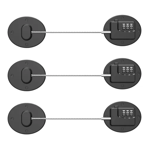 Miniatura 8 de Cerradura de Refrigerador - Cerradura de Combinación Resistente para Nevera, Cerraduras de Gabinete a Prueba de Niños, Sin Llaves Necesarias