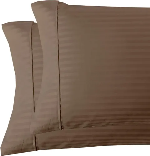 Miniatura 25 de Royal Tradition Damasco rayado 580 hilos, 100 % algodón tamaño Queen juego de sábanas de cama beige