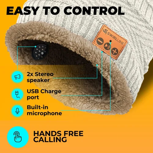 Miniatura 6 de Gorro inalámbrico Bluetooth con bufanda Gorro para auriculares Gorro inalámbrico con Bluetooth