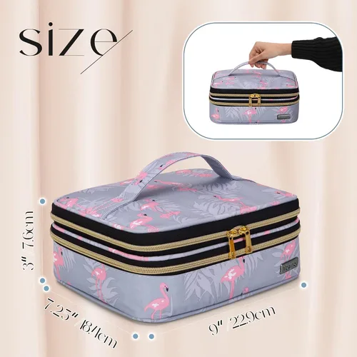 Miniatura 5 de Teamoy Estuche de brochas de maquillaje de viaje, organizador de brochas de maquillaje portátil, bolsa de cosméticos profesional con asa