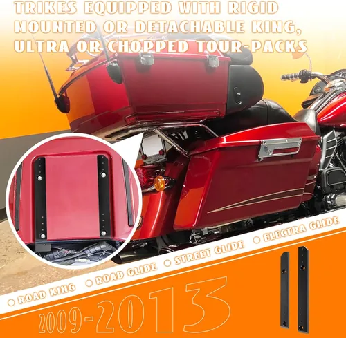 Miniatura 2 de Kit extensor de equipaje ajustable de 1 a 3 pulgadas, placa de montaje compatible con Harley Touring Electra Glides Road Glides Road Kings Street