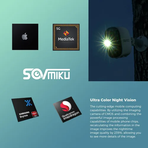 Miniatura 10 de SOVMIKU CG6 Mejor cámara de seguridad solar inalámbrica para exteriores, cámara alimentada por batería, fácil de configurar, detección de movimiento