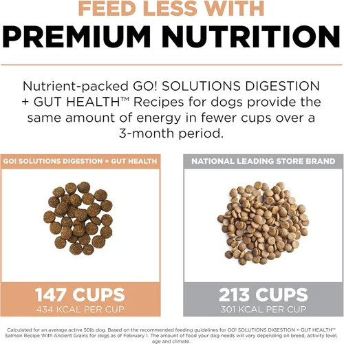 Miniatura 5 de Go! Solutions Digestion + Gut Health - Alimento seco de salmón para perros, croquetas premium sin pollo para bienestar gastrointestinal y digestivo